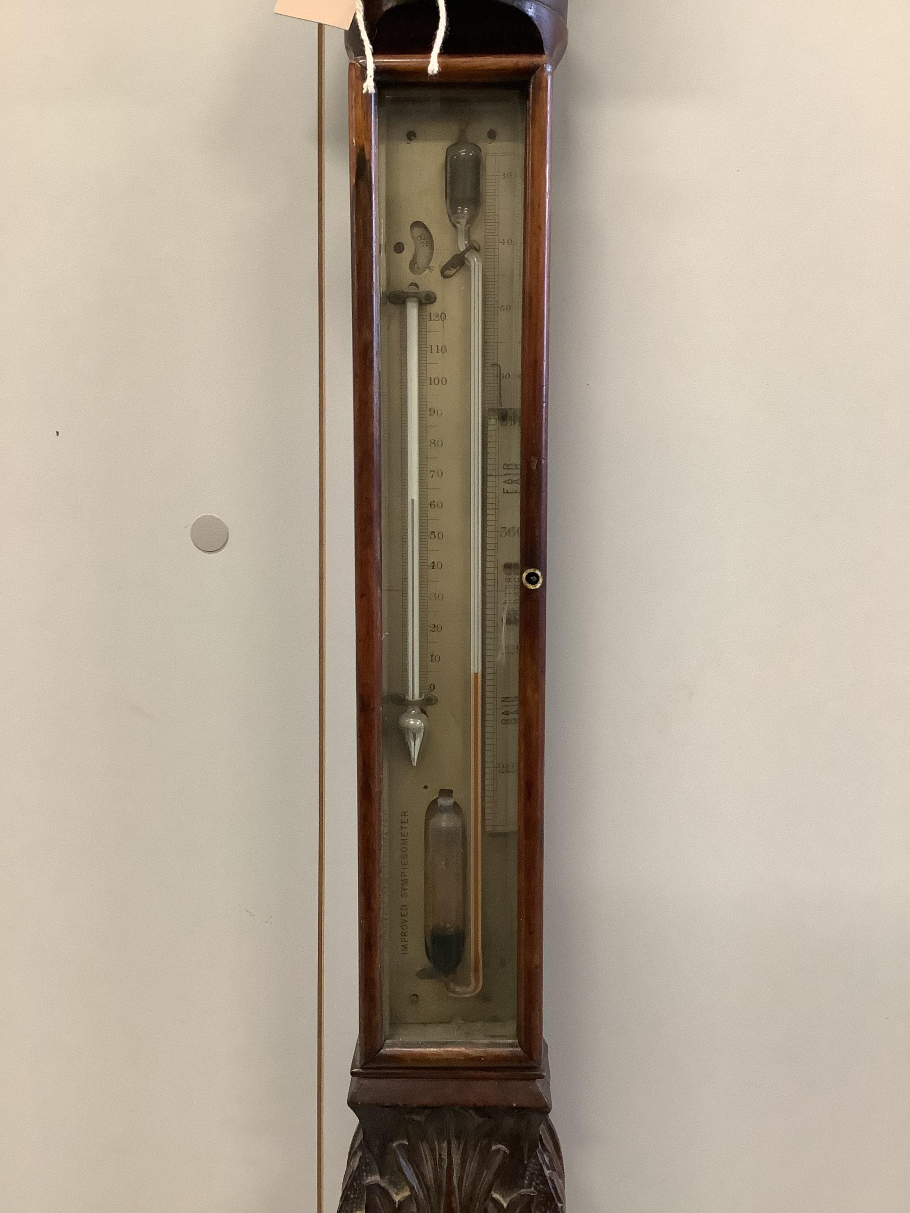 A William IV rosewood stick barometer by Ross, London, height 97cm. Condition - fair